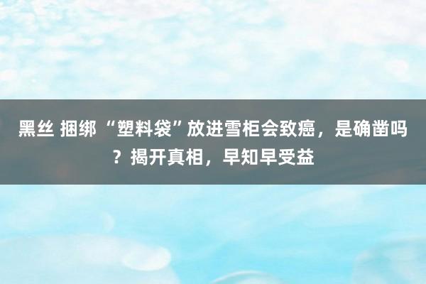 黑丝 捆绑 “塑料袋”放进雪柜会致癌，是确凿吗？揭开真相，早知早受益