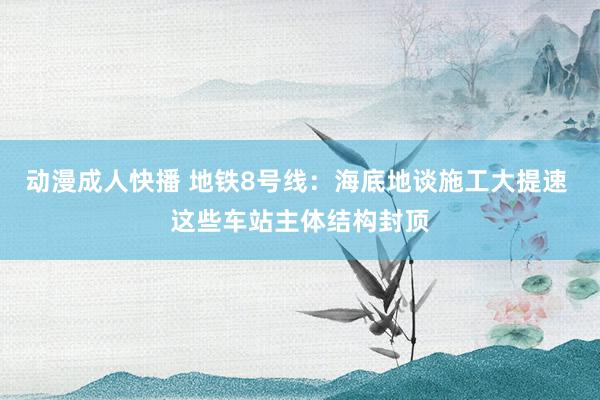 动漫成人快播 地铁8号线：海底地谈施工大提速 这些车站主体结构封顶