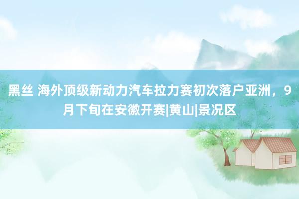 黑丝 海外顶级新动力汽车拉力赛初次落户亚洲，9月下旬在安徽开赛|黄山|景况区