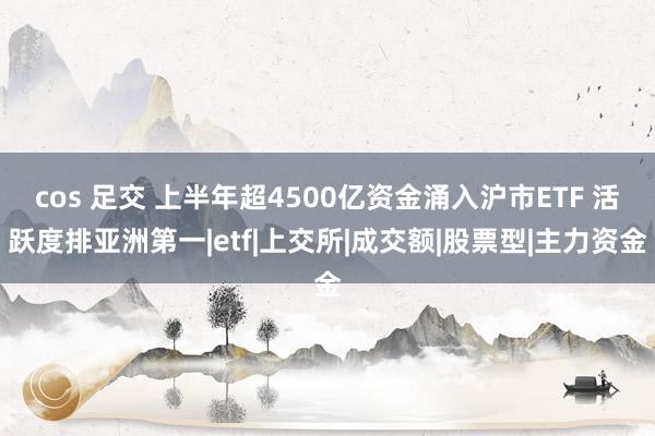 cos 足交 上半年超4500亿资金涌入沪市ETF 活跃度排亚洲第一|etf|上交所|成交额|股票型|主力资金