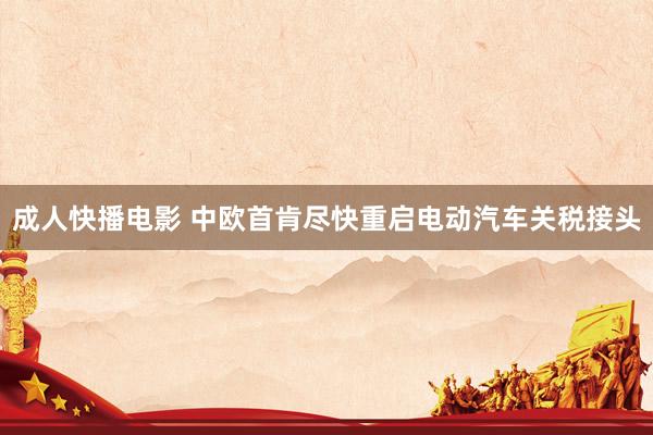 成人快播电影 中欧首肯尽快重启电动汽车关税接头
